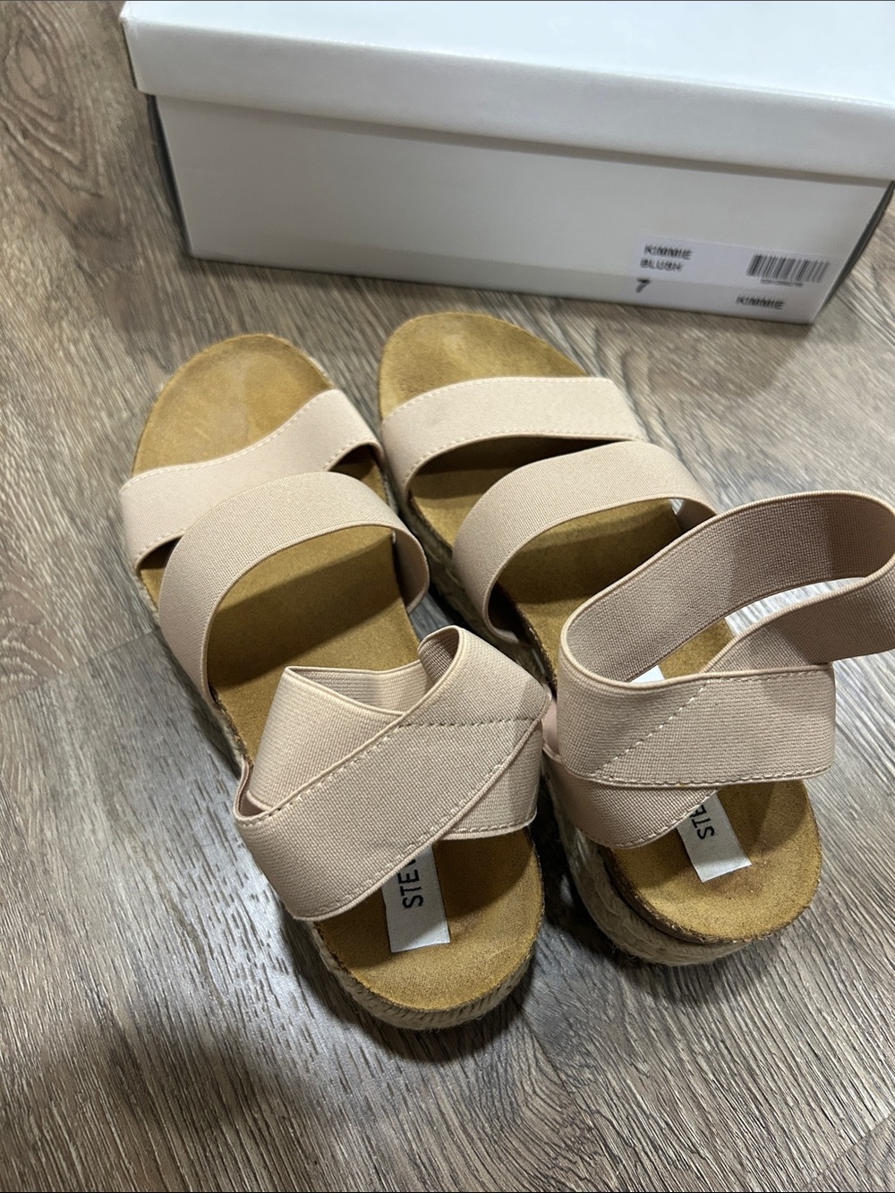 Steve Madden Nude/Tan Platform Espadrille Sandal with Elastic Straps - Picture 7 of 7